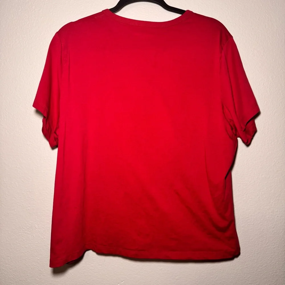 Abercrombie & Fitch Skimming Tee Berry Red Fitted Top XL Soft Stretch - Picture 3 of 4
